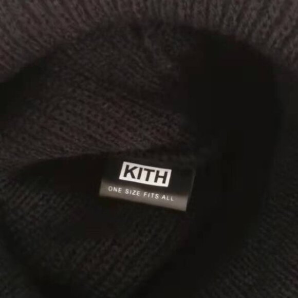 Kith Black Beanie with White Logo